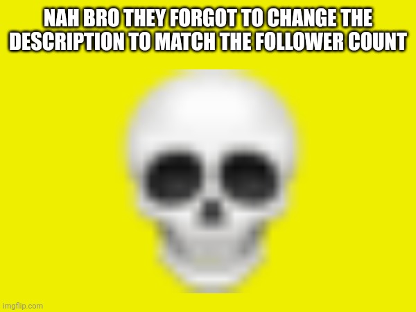 Bros stuck on 366 | NAH BRO THEY FORGOT TO CHANGE THE DESCRIPTION TO MATCH THE FOLLOWER COUNT | made w/ Imgflip meme maker