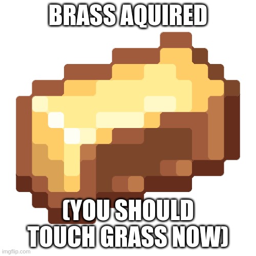 BRASS AQUIRED; (YOU SHOULD TOUCH GRASS NOW) | made w/ Imgflip meme maker