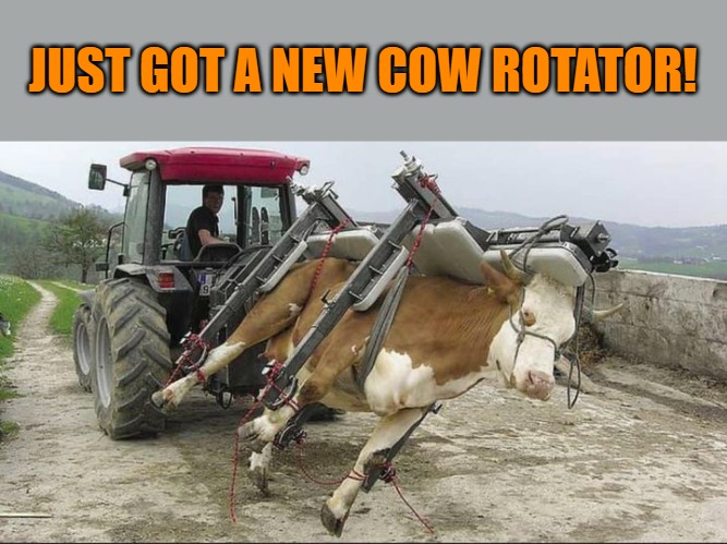 JUST GOT A NEW COW ROTATOR! | made w/ Imgflip meme maker