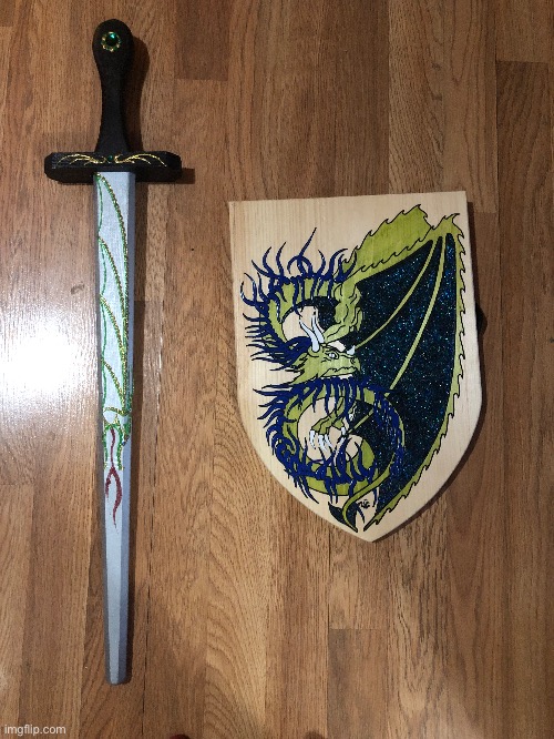 Me, not grandfather. My Ren Fest Black Dragon Armory sword and shield | image tagged in mine mine mine | made w/ Imgflip meme maker