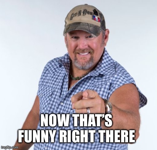 Larry the Cable Guy | NOW THAT’S FUNNY RIGHT THERE | image tagged in larry the cable guy | made w/ Imgflip meme maker