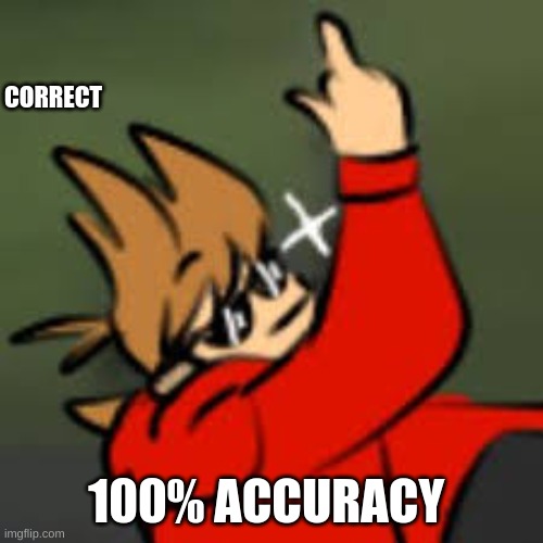 the meme above is | CORRECT 100% ACCURACY | image tagged in the meme above is | made w/ Imgflip meme maker