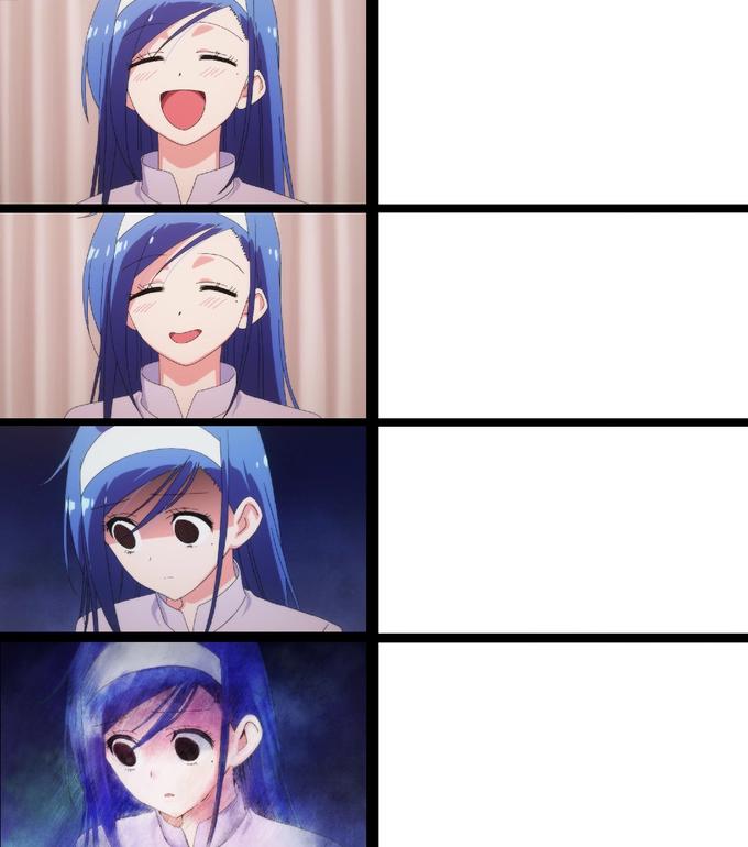 High Quality Anime Girl Turning Sad Blank Meme Template