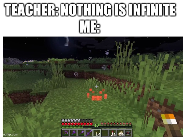 In the New Update, Invis Spiders will have Invisibility for forever | TEACHER: NOTHING IS INFINITE; ME: | made w/ Imgflip meme maker