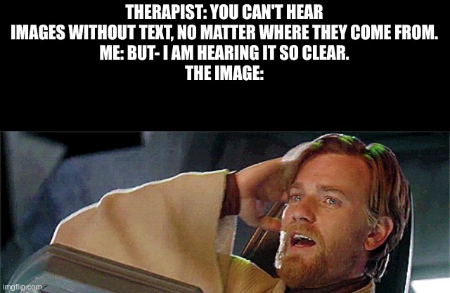 Another happy landing | THERAPIST: YOU CAN'T HEAR IMAGES WITHOUT TEXT, NO MATTER WHERE THEY COME FROM.
ME: BUT- I AM HEARING IT SO CLEAR.
THE IMAGE: | image tagged in another happy landing | made w/ Imgflip meme maker