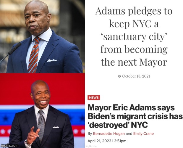 THE SHIFT | image tagged in eric adams,nyc,mayor,illegal immigration,biden administration | made w/ Imgflip meme maker