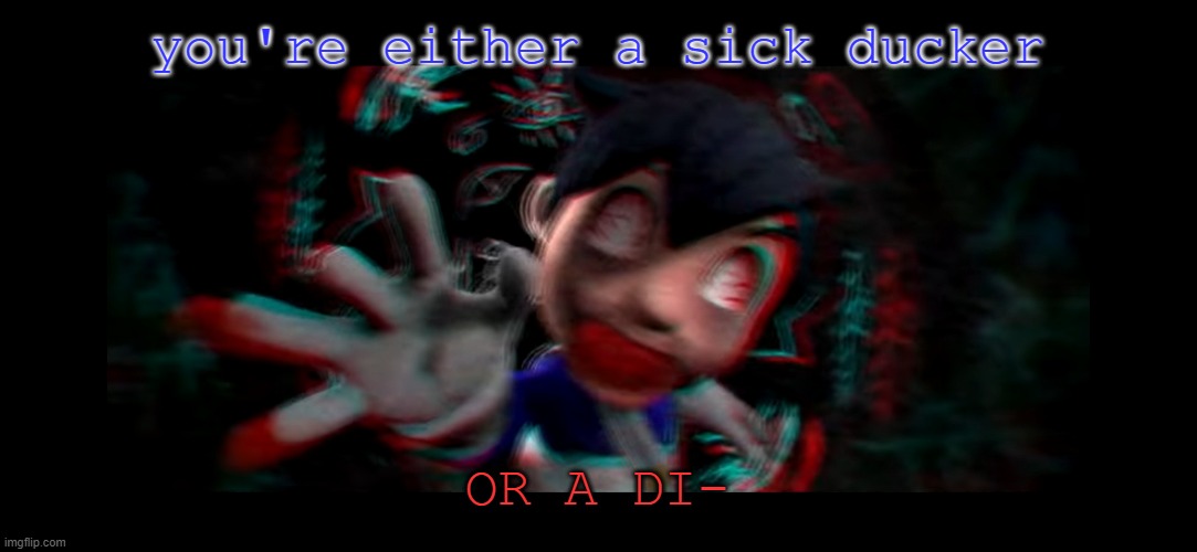 Helm gnaw what SMG4 doin | you're either a sick ducker; OR A DI- | image tagged in helm gnaw what smg4 doin | made w/ Imgflip meme maker