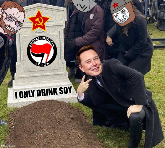 Grant Gustin Gravestone | I ONLY DRINK SOY | image tagged in grant gustin gravestone | made w/ Imgflip meme maker