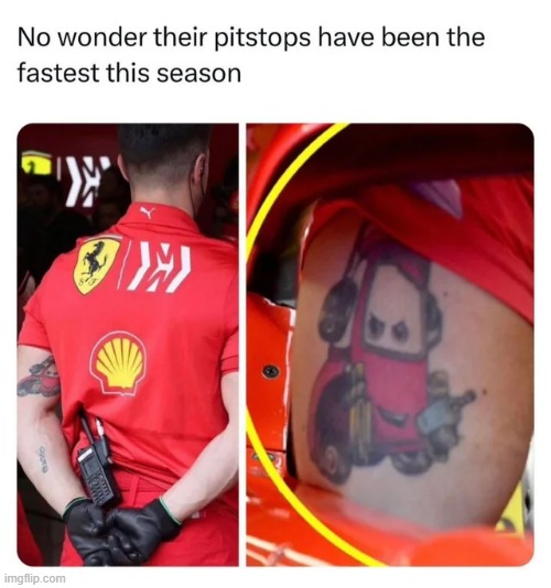 The reason behind Ferari's lightning pitstops this season | made w/ Imgflip meme maker