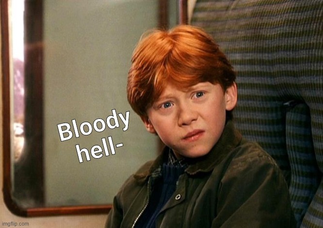 Ron bloody hell- | image tagged in ron bloody hell- | made w/ Imgflip meme maker