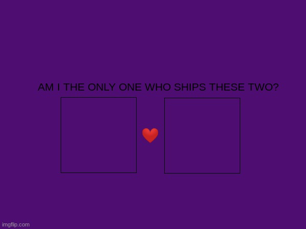 am i the only who ships these two template | AM I THE ONLY ONE WHO SHIPS THESE TWO? | image tagged in blank template,new template | made w/ Imgflip meme maker