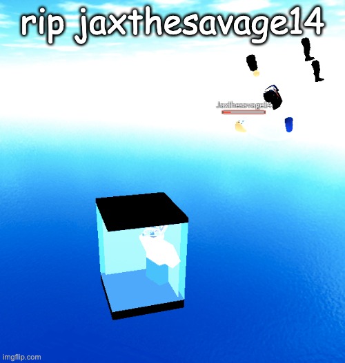 rip jax | rip jaxthesavage14 | image tagged in roblox,admin,not really a gif,oh wow are you actually reading these tags | made w/ Imgflip meme maker