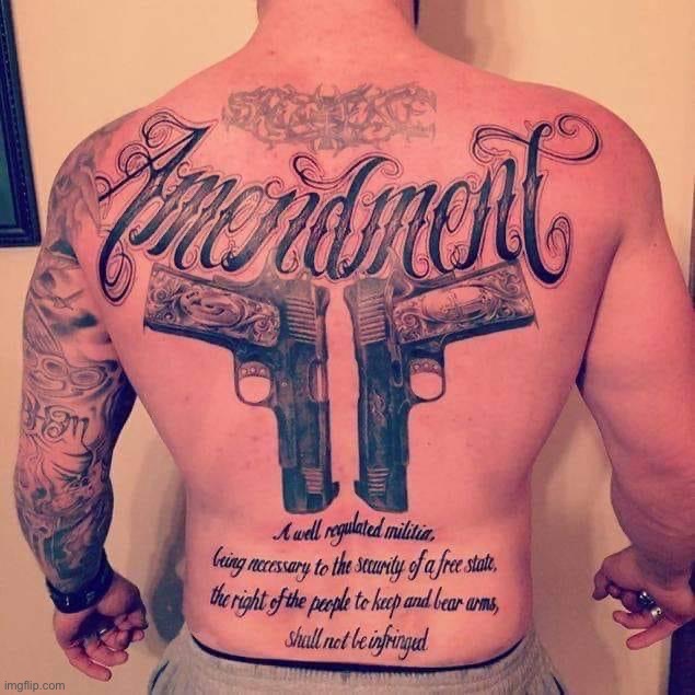 based, maga | image tagged in second amendment tattoo,b,a,s,e,d | made w/ Imgflip meme maker