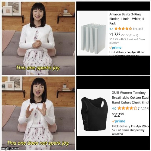 Bro I needed a new binder for my school ? | image tagged in marie kondo spark joy,why are you reading this | made w/ Imgflip meme maker