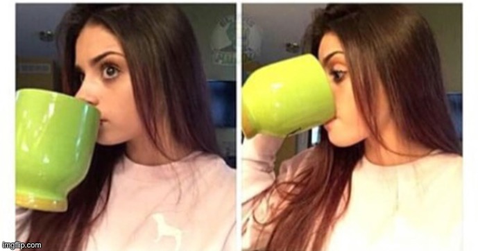 Girl Drinking Coffee | image tagged in girl drinking coffee | made w/ Imgflip meme maker