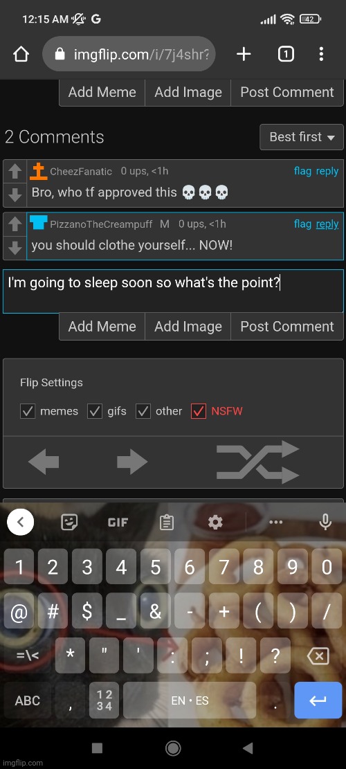 Wish I wasn't comment banned T-T | made w/ Imgflip meme maker