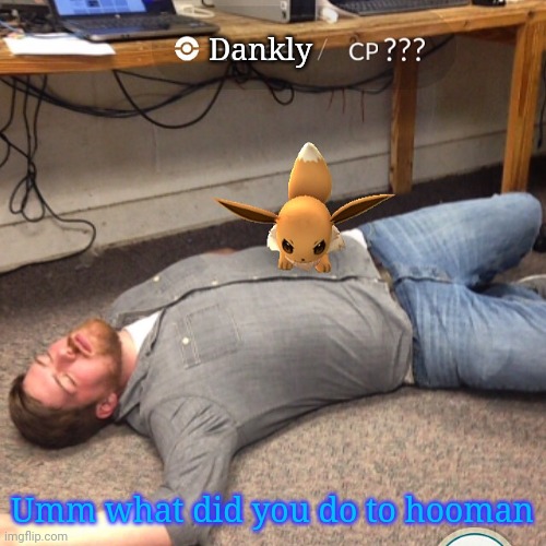 Angry Eevee | Dankly; Umm what did you do to hooman | image tagged in angry eevee | made w/ Imgflip meme maker