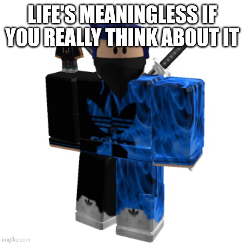 Zero Frost | LIFE'S MEANINGLESS IF YOU REALLY THINK ABOUT IT | image tagged in zero frost | made w/ Imgflip meme maker