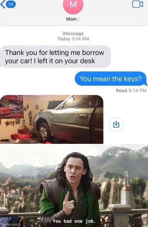 Car driving | image tagged in you had one job loki,driving,parking,mom,car | made w/ Imgflip meme maker