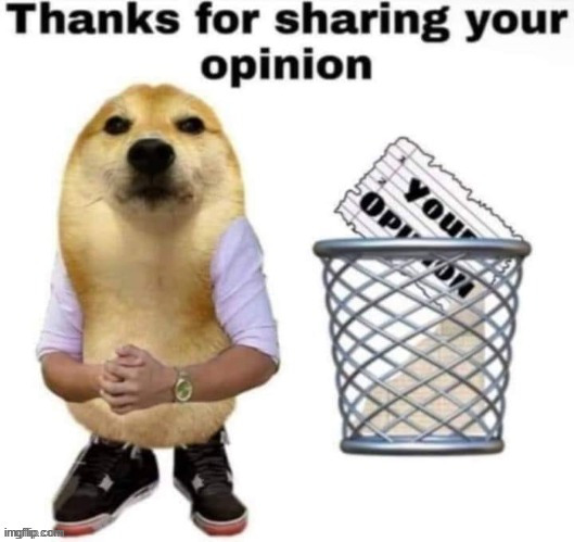thanks for sharing your opinion cursed | image tagged in thanks for sharing your opinion cursed | made w/ Imgflip meme maker