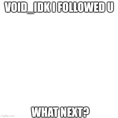 Wut next | VOID_IDK I FOLLOWED U; WHAT NEXT? | image tagged in soup | made w/ Imgflip meme maker