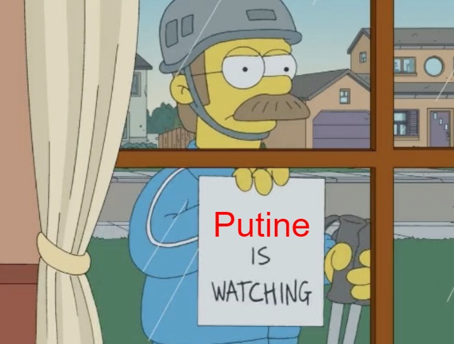 God is watching | Putine | image tagged in god is watching,slavic,russia,putin | made w/ Imgflip meme maker