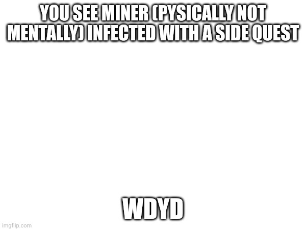 YOU SEE MINER (PYSICALLY NOT MENTALLY) INFECTED WITH A SIDE QUEST; WDYD | image tagged in perfect | made w/ Imgflip meme maker