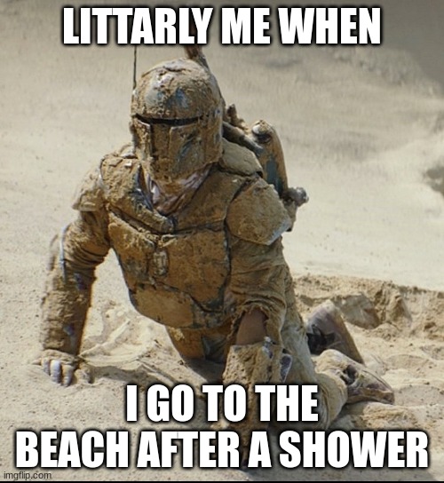 its true though | LITTARLY ME WHEN; I GO TO THE BEACH AFTER A SHOWER | image tagged in boba fett | made w/ Imgflip meme maker