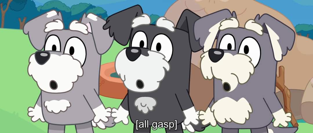 Bluey terriers gasp Blank Meme Template