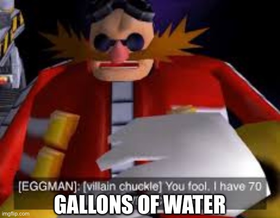 Eggman Alternative Accounts | GALLONS OF WATER | image tagged in eggman alternative accounts | made w/ Imgflip meme maker