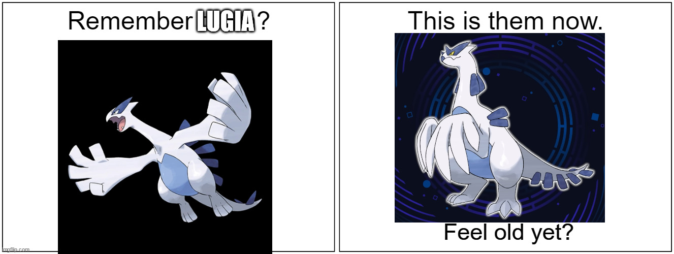 ART NOT MINE | LUGIA | image tagged in this is them now | made w/ Imgflip meme maker