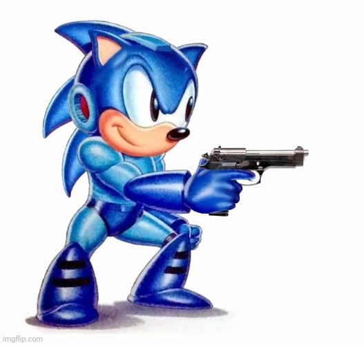 Megaman Sonic edition! | image tagged in megaman sonic edition | made w/ Imgflip meme maker