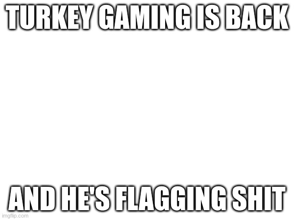 TURKEY GAMING IS BACK; AND HE'S FLAGGING SHIT | made w/ Imgflip meme maker