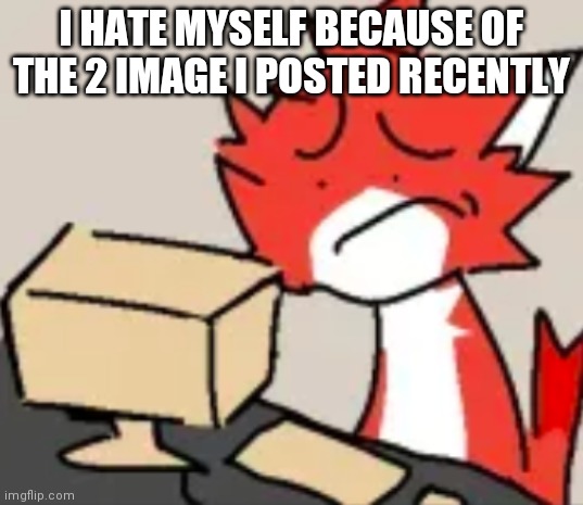 distraught | I HATE MYSELF BECAUSE OF THE 2 IMAGE I POSTED RECENTLY | image tagged in distraught | made w/ Imgflip meme maker