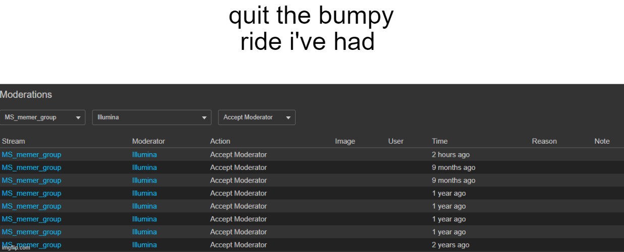 quit the bumpy ride i've had | made w/ Imgflip meme maker