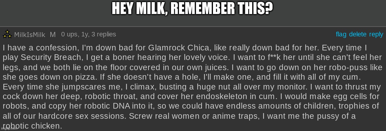 HEY MILK, REMEMBER THIS? | made w/ Imgflip meme maker