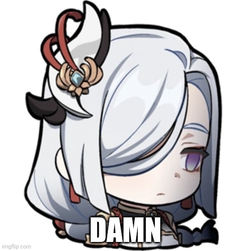 Shenhe looking down | DAMN | image tagged in shenhe looking down | made w/ Imgflip meme maker