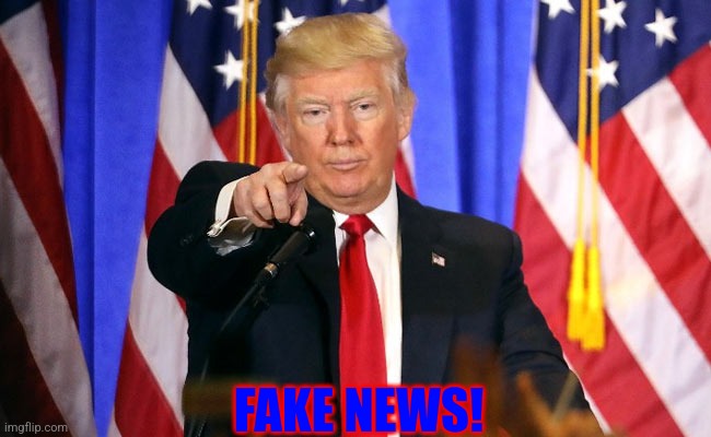 Trump Fake News | FAKE NEWS! | image tagged in trump fake news | made w/ Imgflip meme maker