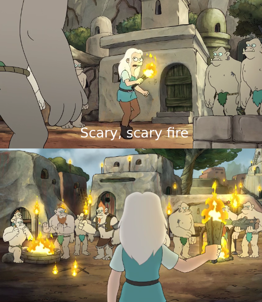 Scary, scary fire Blank Meme Template