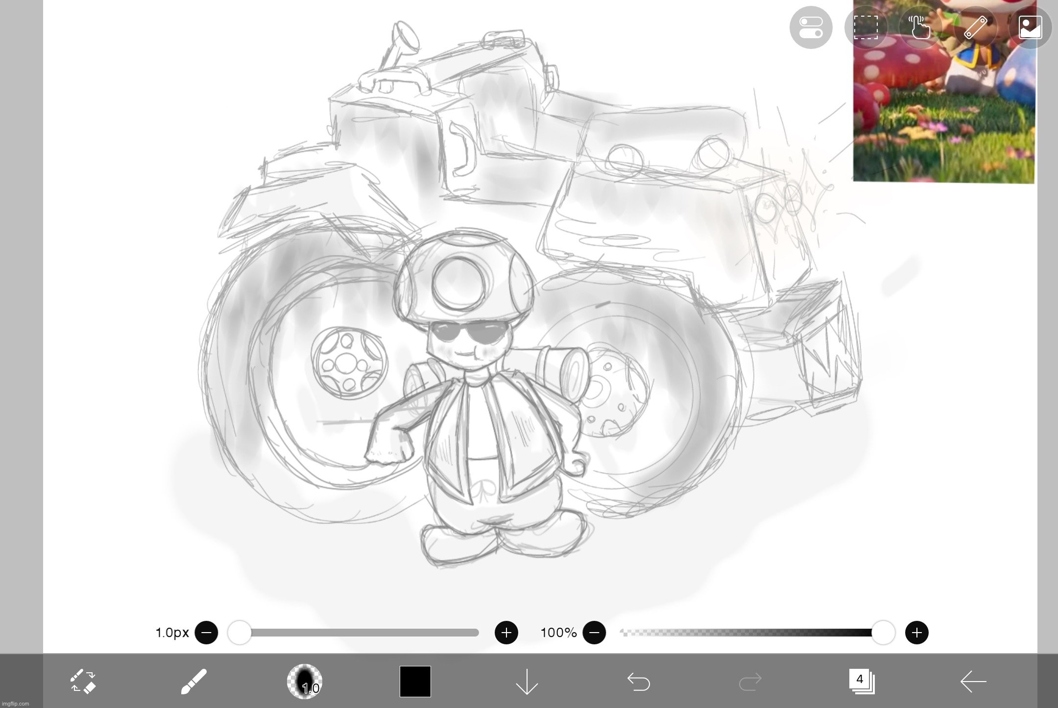 Watch this get 2 upvotes (THE KART WAS HARD TO DRAW) | image tagged in mario movie toad fanart | made w/ Imgflip meme maker
