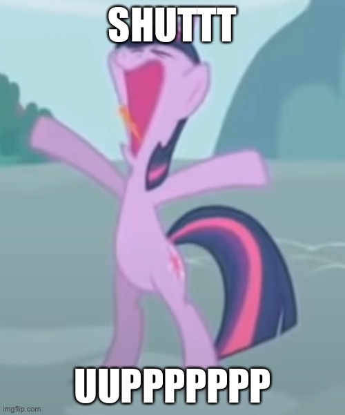 go away UwU | SHUTTT; UUPPPPPPP | image tagged in mylittlepony,mlp,my little pony friendship is magic | made w/ Imgflip meme maker