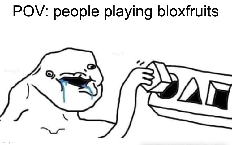 Stupid dumb drooling puzzle | POV: people playing bloxfruits | image tagged in stupid dumb drooling puzzle | made w/ Imgflip meme maker