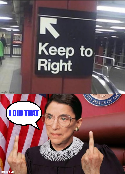 I DID THAT | image tagged in notorious rbg | made w/ Imgflip meme maker