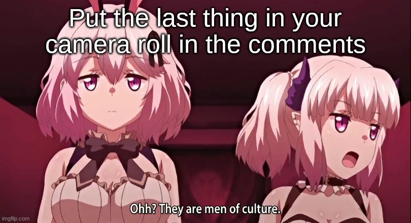 They are men of culture | Put the last thing in your camera roll in the comments | image tagged in they are men of culture | made w/ Imgflip meme maker