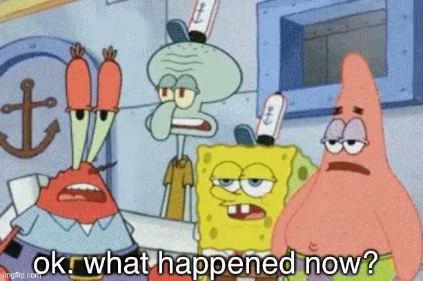 :I | ok. what happened now? | image tagged in rlly | made w/ Imgflip meme maker