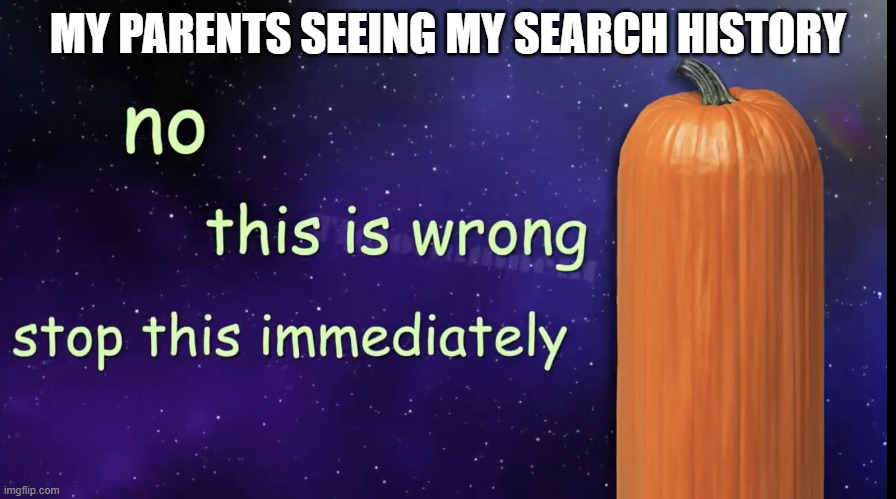 Pumpkin Facts | MY PARENTS SEEING MY SEARCH HISTORY | image tagged in pumpkin facts | made w/ Imgflip meme maker