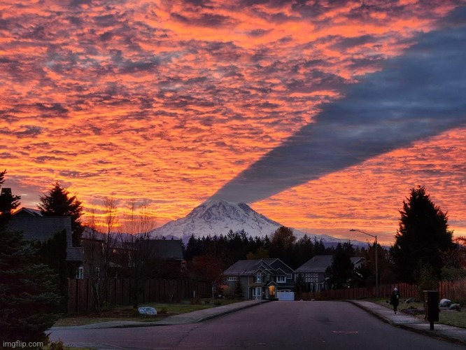 Mount Rainier.  Washington, U.S. | image tagged in mountain,shadow,sunset,awesome,photography | made w/ Imgflip meme maker