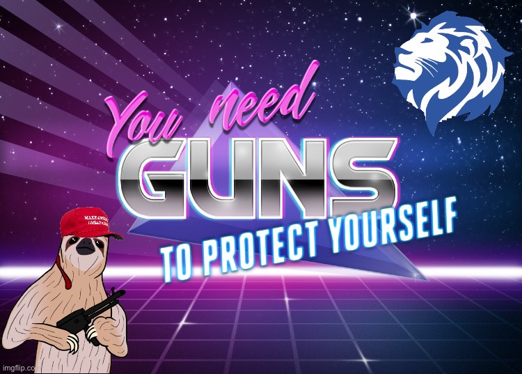 You need guns to protect yourself | image tagged in you need guns to protect yourself | made w/ Imgflip meme maker