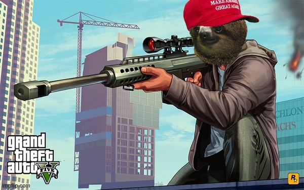 MAGA sniper sloth | image tagged in maga sniper sloth | made w/ Imgflip meme maker