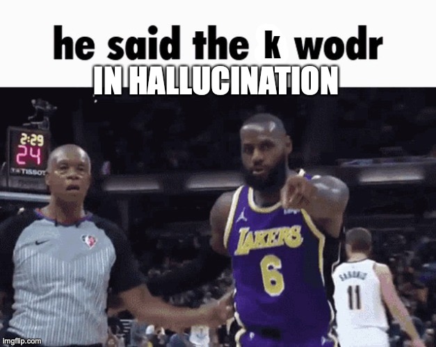He said the k wodr | IN HALLUCINATION | image tagged in he said the k wodr | made w/ Imgflip meme maker